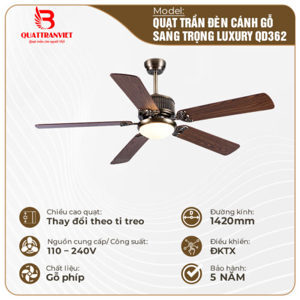 Quạt trần đèn Luxury Fan QD362