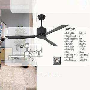 Quạt trần đèn 3 cánh QT52150