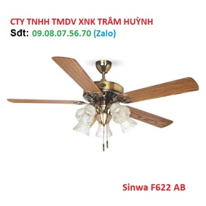 Quạt trần đèn Sinwa 5 cánh F622 AB