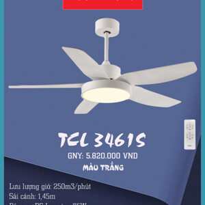 Quạt trần đèn TCL 3461S - 5 cánh