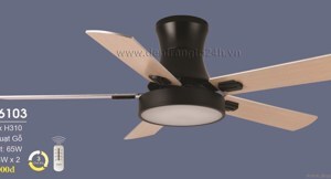 Quạt trần đèn 5 cánh DQ 6103