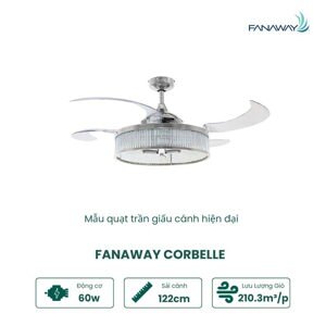 Quạt trần đèn Fanaway Corbelle 4 cánh CHR 212929