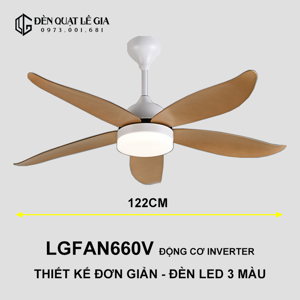 Quạt trần đèn 5 cánh LGFAN660V