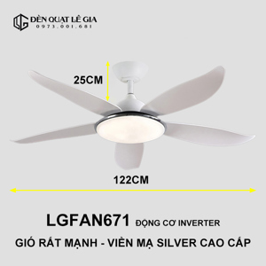 Quạt trần đèn 5 cánh LGFAN671