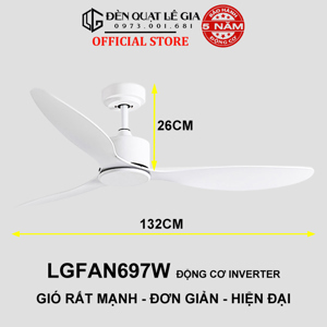 Quạt trần đèn 3 cánh LGFAN697D