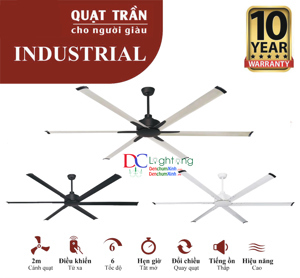 Quạt trần đèn 6 cánh Industrial MB