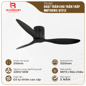 Quạt trần Matthews 3 cánh QT212