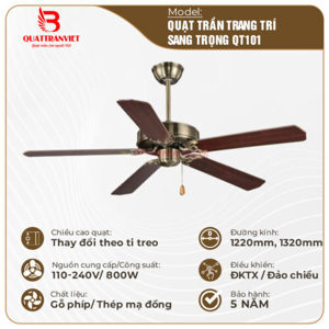 Quạt trần đèn 5 cánh QT101