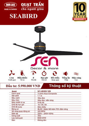 Quạt trần Royal 3 cánh Sky LED