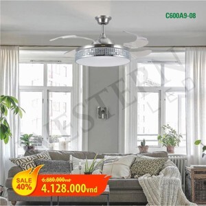 Quạt trần đèn Tuvaco 4 cánh C600A9-08