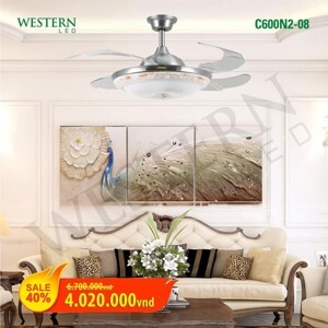 Quạt trần đèn Tuvaco 4 cánh C600N2-08