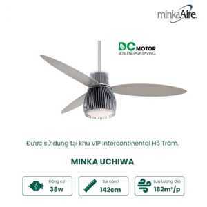 Quạt trần đèn Uchiwa 3 cánh F824-ORB/TB