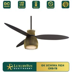 Quạt trần đèn Uchiwa 3 cánh F824-ORB/TB