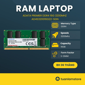 Ram Adata AD4S320016G22-SGN - 16GB - DDR4 - 3200MHz