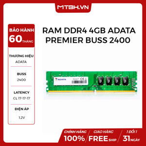 RAM Adata Premier 4GB DDR4 Bus 2400MHz