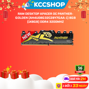 Ram Apacer Panther-Golden 8GB(1x8GB) DDR4 3200Mhz AH4U08G32C28Y7GAA-1