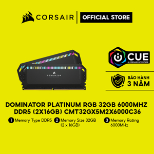 RAM Corsair Dominator Platinum 32GB (2x16GB) RGB 6000 DDR5 (CMT32GX5M2X6000C36)