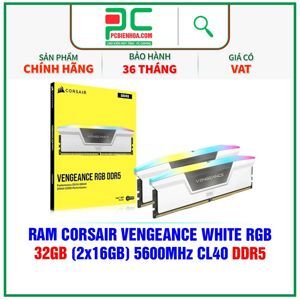 Ram Corsair Vengeance RGB 32GB (2x16GB) 5600 DDR5 White (CMH32GX5M2B5600C36W)