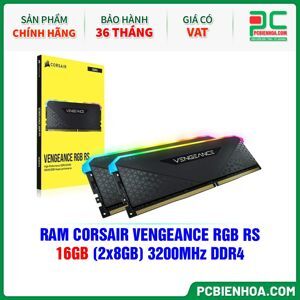 Ram Corsair VENGEANCE RGB RS 16GB 3200MHz DDR4 DRAM C16 CMG16GX4M2E3200C16