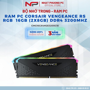 Ram Corsair VENGEANCE RGB RS 16GB 3200MHz DDR4 DRAM C16 CMG16GX4M2E3200C16