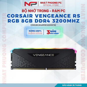 Ram Corsair VENGEANCE RGB RS 8GB 3200MHz DDR4 DRAM C16 CMG8GX4M1E3200C16