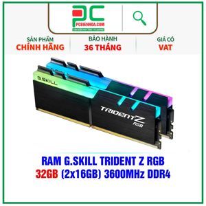 Ram Desktop G.Skill Trident Z RGB 32GB (2x16GB) DDR4 3600MHz (F4-3600C18D-32GTZR)