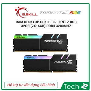 RAM Desktop Gskill Trident Z RGB 32GB DDR4 3200Mhz F4-3200C16D-32GTZR (2x16GB)