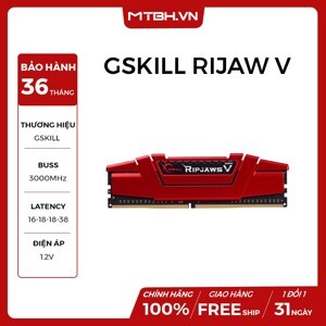 RAM Gkill RipjawsV 16GB bus 3000Mhz F4-3000C16D-16GVRB DDR4