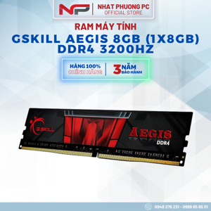 Ram G.SKILL Aegis DDR4 8GB 3200MHz F4-3200C16S-8GIS