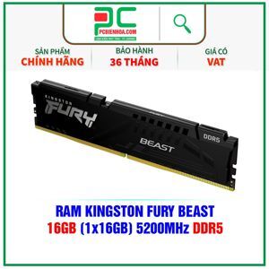 Ram Kingston Fury Beast 16GB (1x16GB) DDR5 5200MHz (KF552C40BB-16)