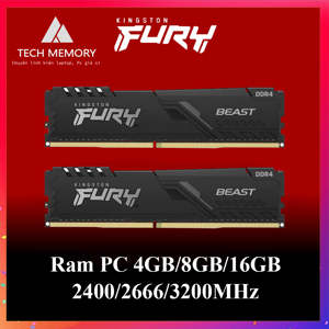 Ram Kingston FURY Beast 8GB (1x8GB) DDR4 2666Mhz