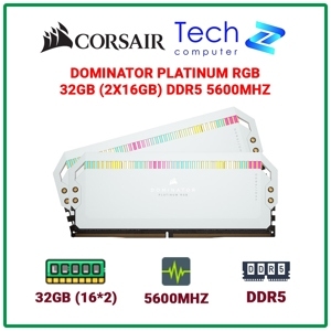 Ram PC Corsair Dominator Platinum RGB White 64GB 5600Mhz DDR5 (2x32GB)