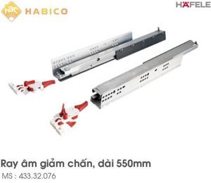 Ray âm EPC EVO mở toàn phần,giảm chấn Hafele 433.32.076