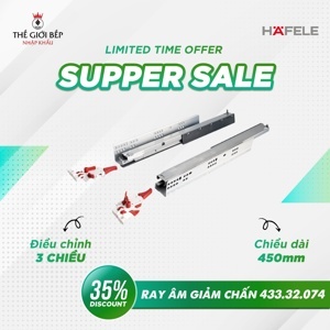 Ray âm EPC EVO mở toàn phần,giảm chấn Hafele 433.32.074