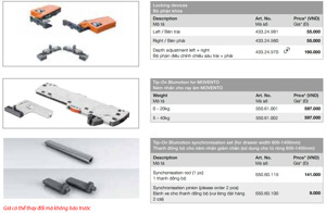 Ray âm giảm chấn mở toàn phần Movento 433.24.060