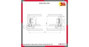 Ray hộp Hafele S3 chức năng giảm chấn màu trắng 552.49.735