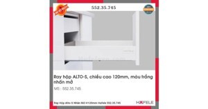 Ray hộp Hafele S3 chức năng nhấn mở màu trắng 552.35.745