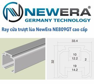 Ray trượt cửa lùa gấp cánh kính NewEra dài 2m