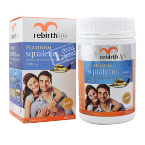 Viên uống dầu gan cá mập Rebirth Platinum Squalene Complex 60 viên