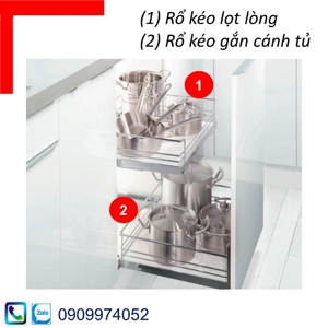 Rổ kéo gắn cửa tủ Hafele Kesseböhmer 540.24.503
