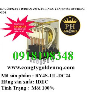 Rơ le trung gian Idec Izumi RY4S-UL-DC24