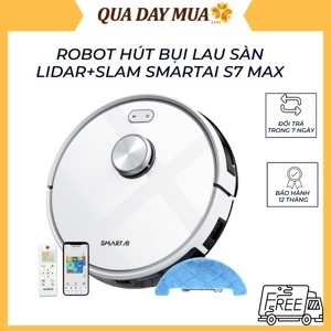 Robot hút bụi lau sàn Lidar + Slam SmartAI S7 Max