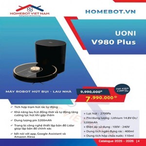 Robot hút bụi Uoni V980 Plus