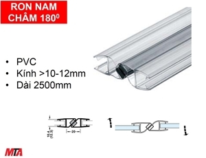Ron cửa kính nam châm 180 độ cho kính 10-12mm Hafele 950.50.031