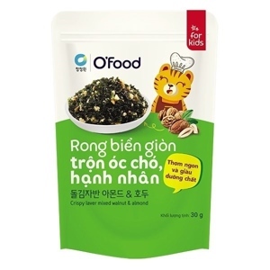 Rong biển giòn O'food trộn óc cho, hạnh nhân gói 30g