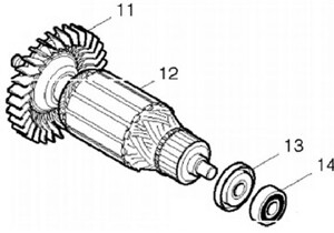 Rotor máy mài góc Makita 513703-2