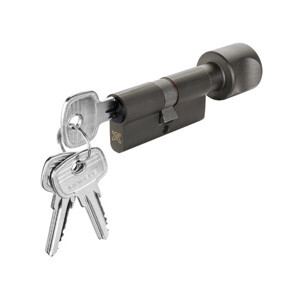 Ruột khóa 1 đầu chìa 1 đầu vặn 91mm đen mờ Hafele 916.64.932