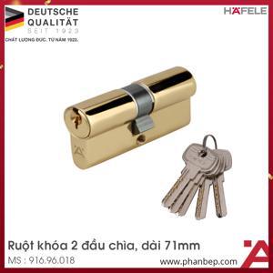 Ruột khóa 2 đầu chìa 71mm màu đồng bóng Hafele 916.96.018