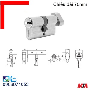 Ruột khóa đầu vặn đầu chìa 70,S 916.87.826