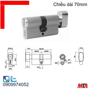 Ruột Khóa Vệ Sinh 70mm Bauma 916.87.837